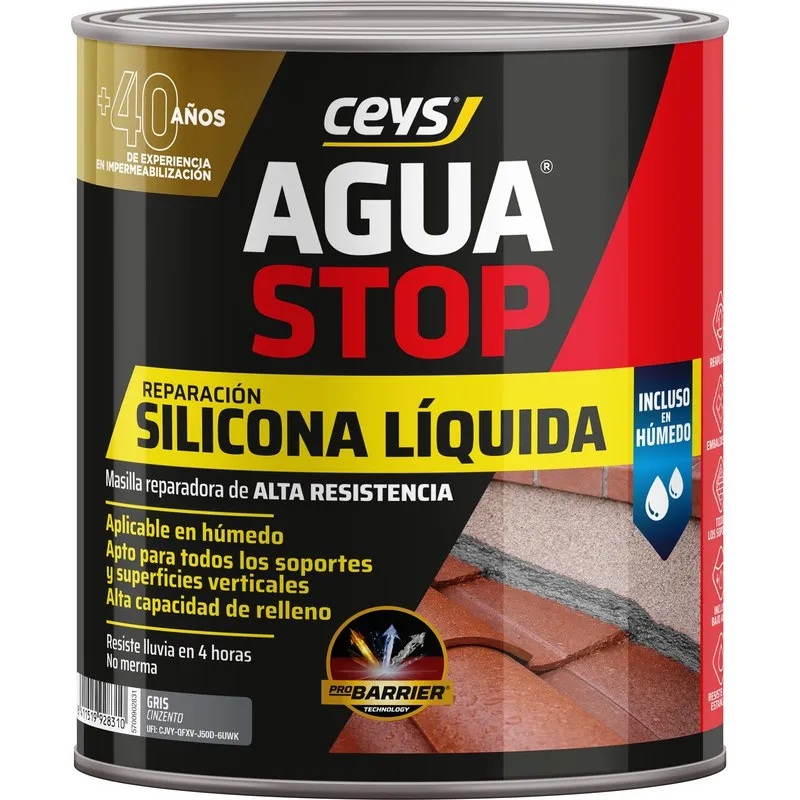 SILICONA LIQUIDA AGUASTOP 1 KG GRIS CEYS 902858