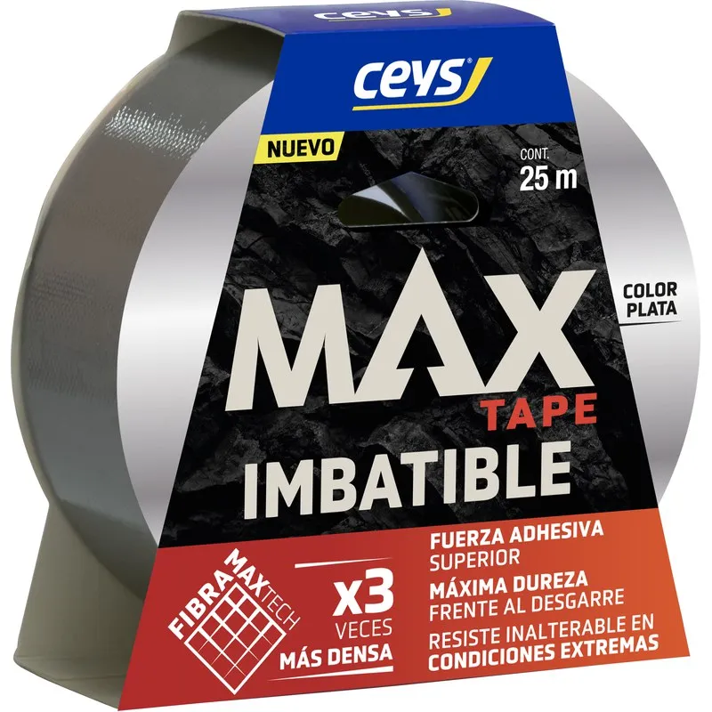 CINTA AMERICANA MAX TAPE 25M X 48MM PLATA CEYS 507666