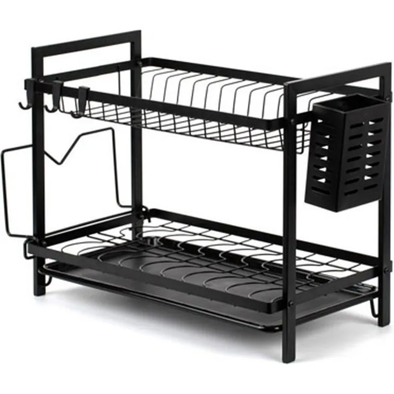 ESCURREPLATOS ACERO PLASTIFICADO MEDIANO NEGRO TATAY 1127127