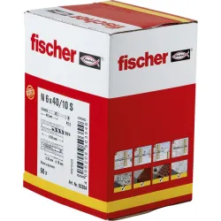 Taco con clavo roscado 100 uds 5 x 30 z FISCHER 50395