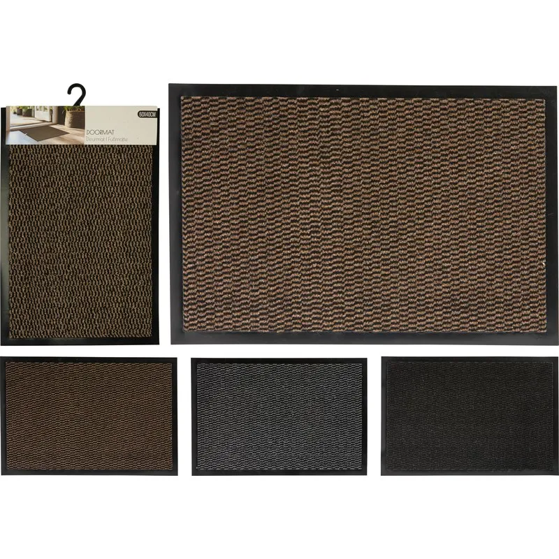 ALFOMBRA POLIPROPILENO CON PVC 40X60CM MARRON-GRIS-NEGRA IMPORT GR5000010