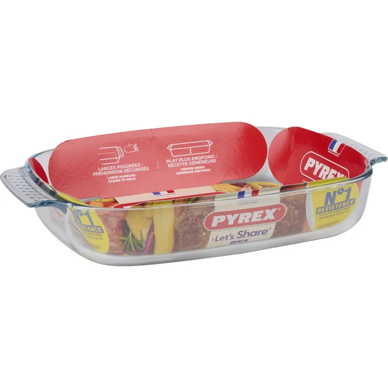 BANDEJA VIDRIO HORNO RECTANGULAR PYREX 35 X 23 CM PYREX 3259300