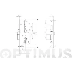 CERRADURA EMBUTIR SERIE 1500 1505 BICROMATADO35 MCM 1505-0-35