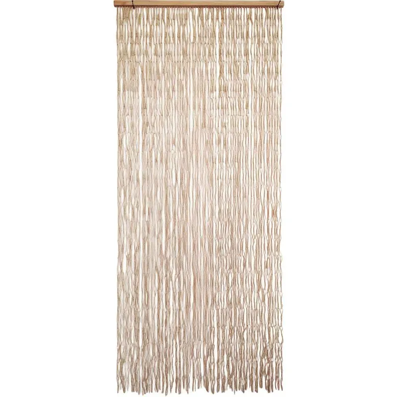 CORTINA PARA PUERTA ALGODON/POLIESTER CUERDA TRENZADA FEUILLE 90 X 200 CM - CRUDO 5530804