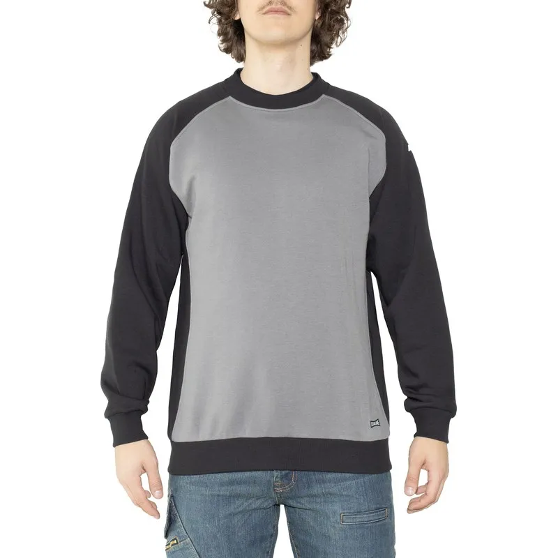 SUDADERA CUELLO REDONDO LAGORAI GRIS-NEGRO TALLA M ISSALINE 04826