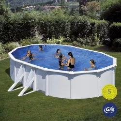 PISCINA OVLADA ACERO FILTRO CARTUCHO 3,8M3 500X300X120CM BLANCA GRE KITPROV503