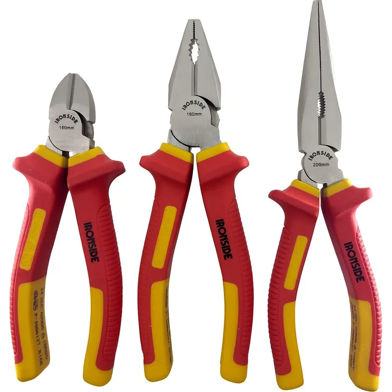 JUEGO DE ALICATES, VDE, 3 PIEZAS IRONSIDE 103849