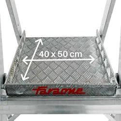 ESCALERA PLEGABLE CON PLATAFORMA 3 PELDAÑOS FARAONE PLS-C3