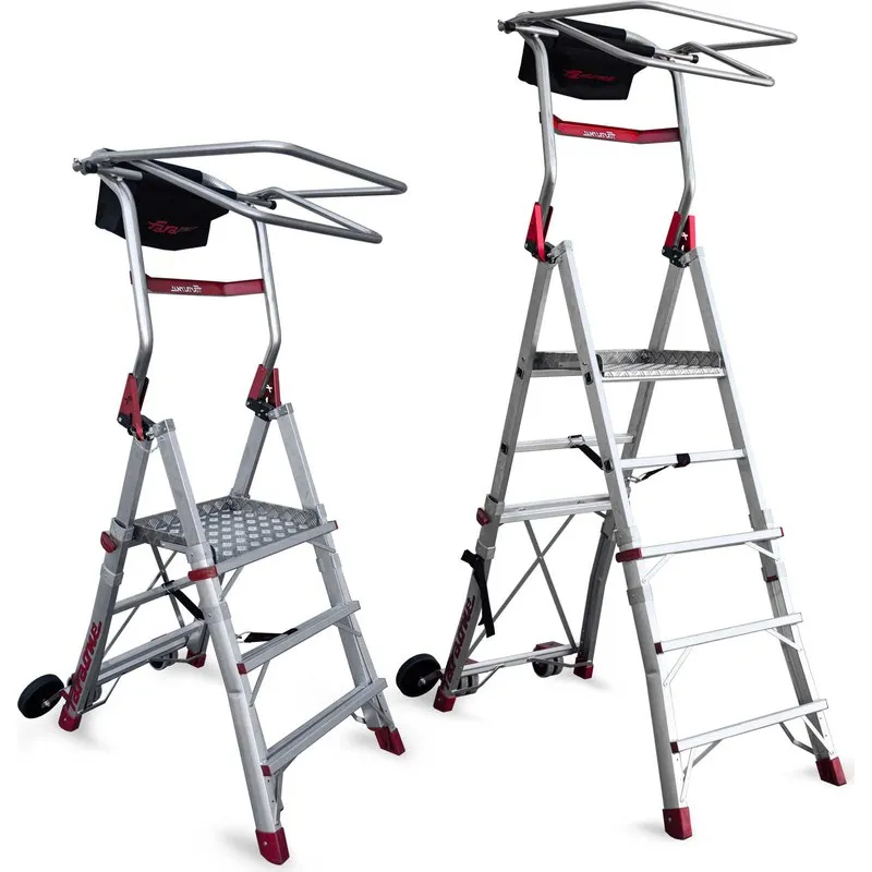 ESCALERA PLEGABLE CON PLATAFORMA 5 PELDAÑOS FARAONE PLS-C5