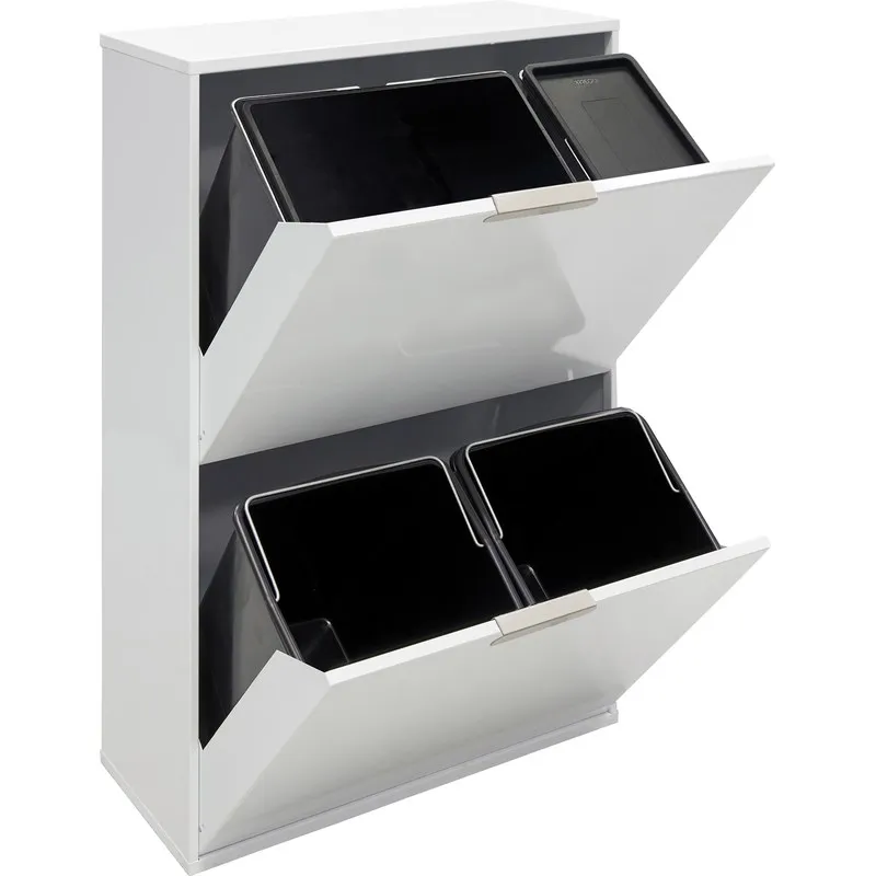 CONTENEDOR RECICLAJE ECOCLASS 4 CUBOS 23+11 / 17+17L BLANCO ARREGUI CR601-E2