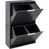 CONTENEDOR RECICLAJE ECOCLASS 4 CUBOS 23+11 / 17+17L ANTRACITA ARREGUI CR604-E2