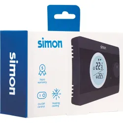 TERMOSTATO DIGITAL ON/OFF NEGRO PARED SIMON SIMON AF521101