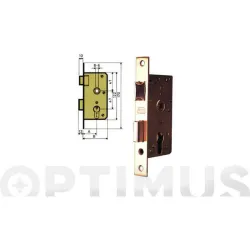 CERRADURA EMBUTIR SERIE 1500 1501 LATONADO 35 MCM 1501-3-35