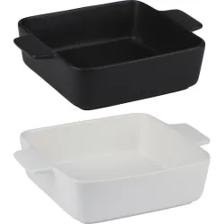 BANDEJA HORNO CERAMICA BLANCA/NEGRA 26,5X20,5CM SURTIDA ALPINA 871125258613