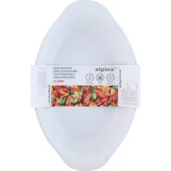 BANDEJA HORNO CERAMICA OVAL BLANCA/NEGRA 20X12CM SURTIDA ALPINA 871125258619