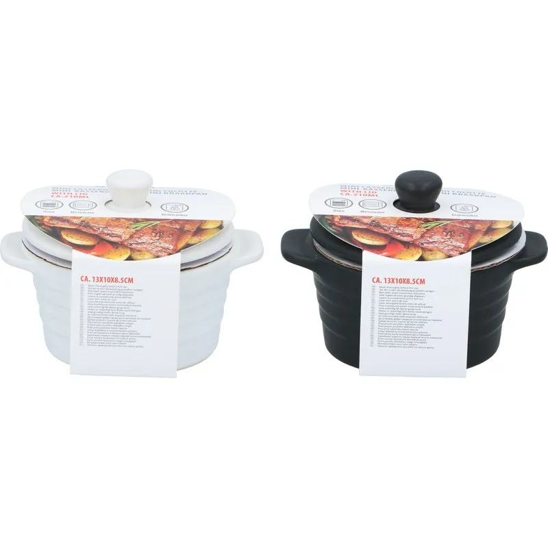MINI COCOTTE CERAMICA BLANCA/NEGRA 13X10CM SURTIDA ALPINA 871125258608
