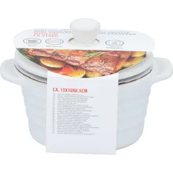 MINI COCOTTE CERAMICA BLANCA/NEGRA 13X10CM SURTIDA ALPINA 871125258608