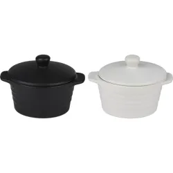 MINI COCOTTE CERAMICA BLANCA/NEGRA 13X10CM SURTIDA ALPINA 871125258608