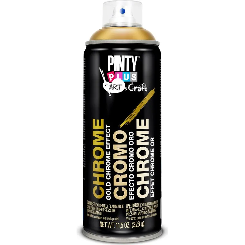 PINTURA SPRAY ART CROMADO 520 CC CROMO-ORO PINTYPLUS 900223