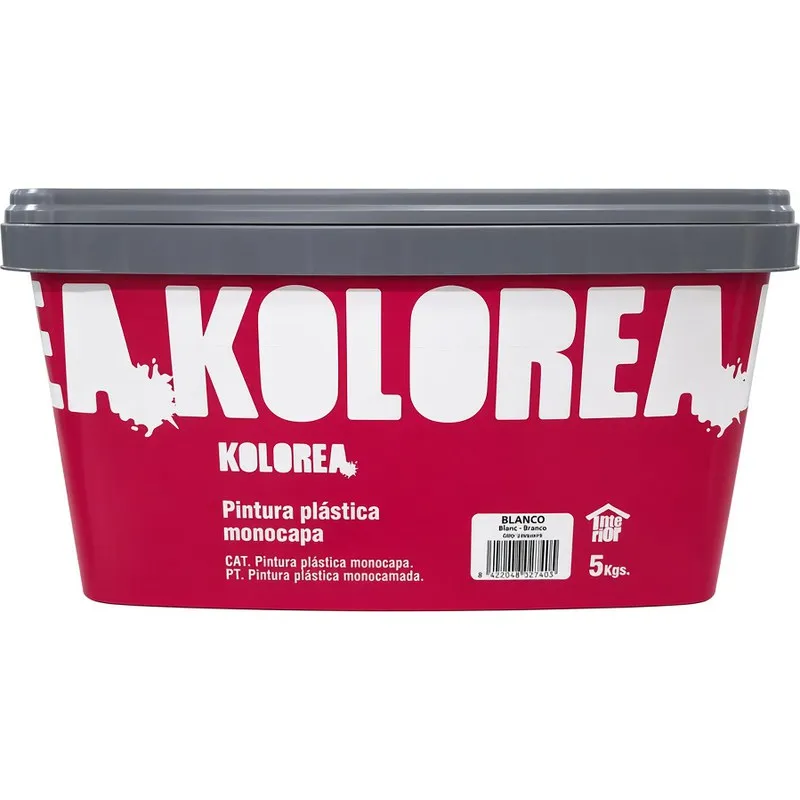 PINTURA PLASTICA INTERIOR MONOCAPA MATE 5 KG BLANCO KOLOREA 06271