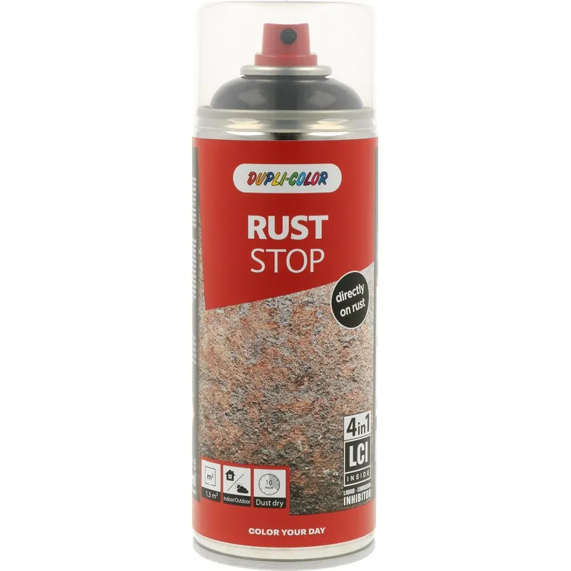 PINTURA ANTIOXIDANTE SPRAY RUST STOP BRILLO 400 ML RAL 9005 NEGRO PINTYPLUS 103640