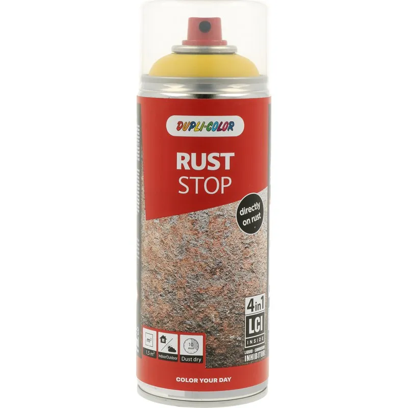 PINTURA ANTIOXIDANTE SPRAY RUST STOP SATINADO 400 ML RAL 1021 AMARILLO PINTYPLUS 179273