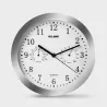 RELOJ CON MEDIDOR TEMPERATURA Y HUMEDAD PLATA 25CM ELBE RP-3005-P