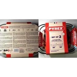 BANDEJA VIDRIO HORNO PYREX SET 2 UDS 34 X 22 CM / 30 X 19 CM PYREX 3313700