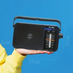 RADIO ANALOGICA PORTATIL ALIMENTACION RED O PILAS 2LR20(D) NO INCLUIIDAS ELBE RF-942