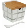 AZUCARERO CERAMICA TAPA BAMBU MILO CUADRO GRIS VERSA 21440613