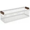 CESTA RECTANGULAR METALICA BLANCA 33X11X10CM VERSA 22250221
