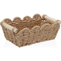 CESTA YUTE MARRON TRENZADA...