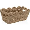 CESTA YUTE MARRON TRENZADA BORDE NATURAL 24X13X10,5CM VERSA 22910041
