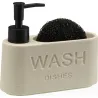 DOSIFICADOR JABON + ESTROPAJO "WASH" BEIGE 17,3X6,3X15CM VERSA 21340172
