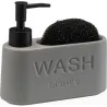 DOSIFICADOR JABON + ESTROPAJO "WASH" GRIS 17,3X6,3X15CM VERSA 21340171