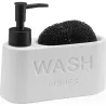 DOSIFICADOR JABON + ESTROPAJO "WASH" BLANCO 17,3X6,3X15CM VERSA 21340170
