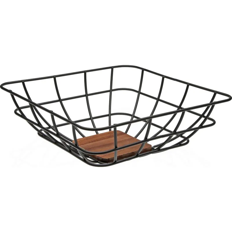 FRUTERO METAL CUADRADO NEGRO 28X28X10,3CM VERSA 22250224