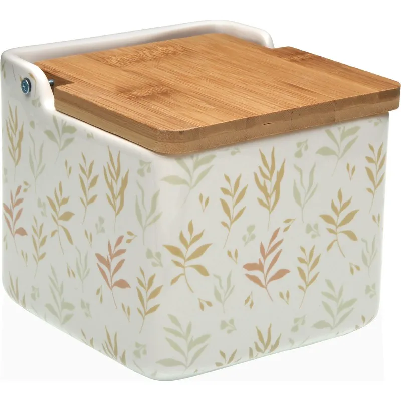 SALERO CERAMICA TAPA BAMBU BRUMA 12,2X12,2X11,5CM VERSA 21440601