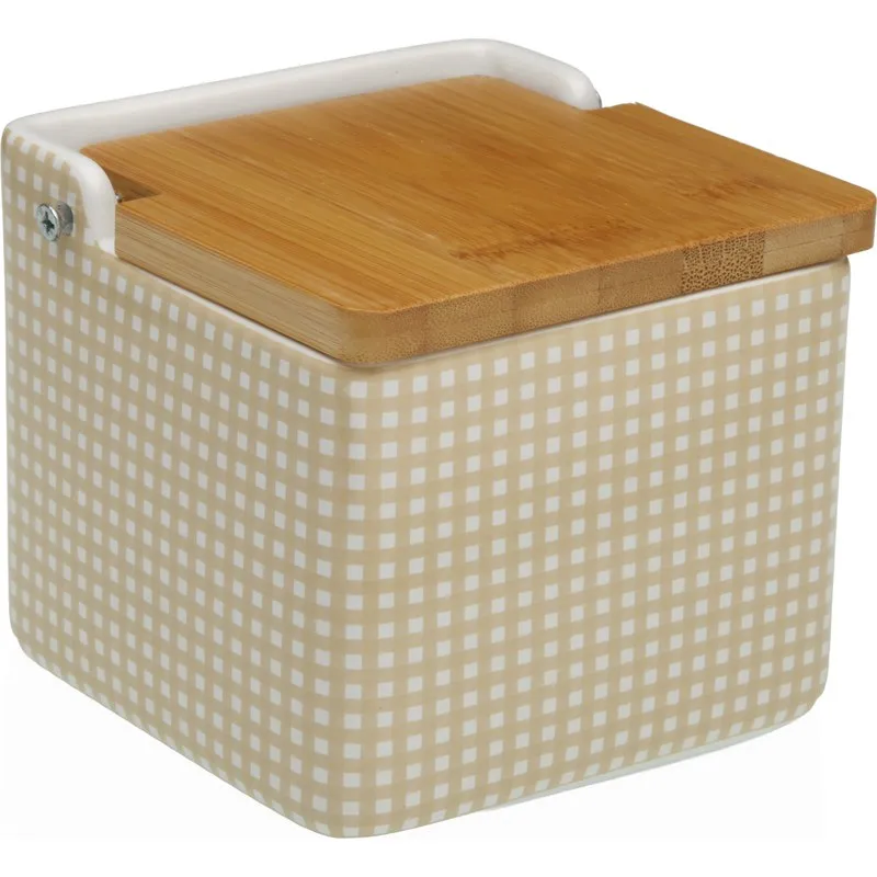 SALERO CERAMICA TAPA BAMBU AMELIE VICHY 12,2X12,2X11,5CM VERSA 21440615