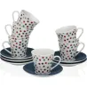 TAZA CAFE PORCELANA CON PLATO SET 6 UDS TOPOS 8CL VERSA 20091358