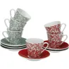 TAZA CAFE PORCELONA CON PLATO SET 6 UDS NINA 8CL VERSA 20090584