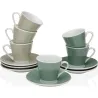 TAZA CAFE PORCELONA CON PLATO SET 6 UDS LILINOE 8CL VERSA 20091363