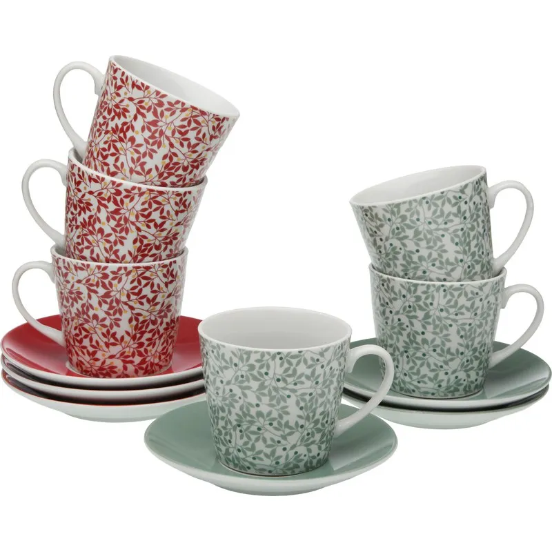 TAZA TE PORCELONA CON PLATO SET 6 UDS NINA 0,22L VERSA 20090585