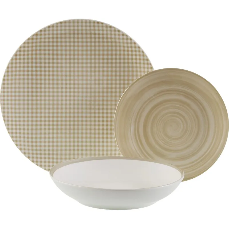 VAJILLA PORCELANA 18 PIEZAS AMELIE VICHI BEIGE VERSA 22590079