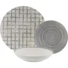 VAJILLA PORCELANA 18 PIEZAS MILO GRIS VERSA 22590078