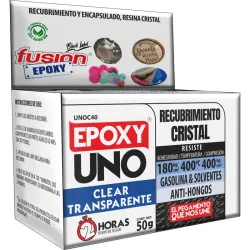 ADHESIVO EPOXI UNO USO GENERAL 50 GR TRANSPARENTE UNOC50