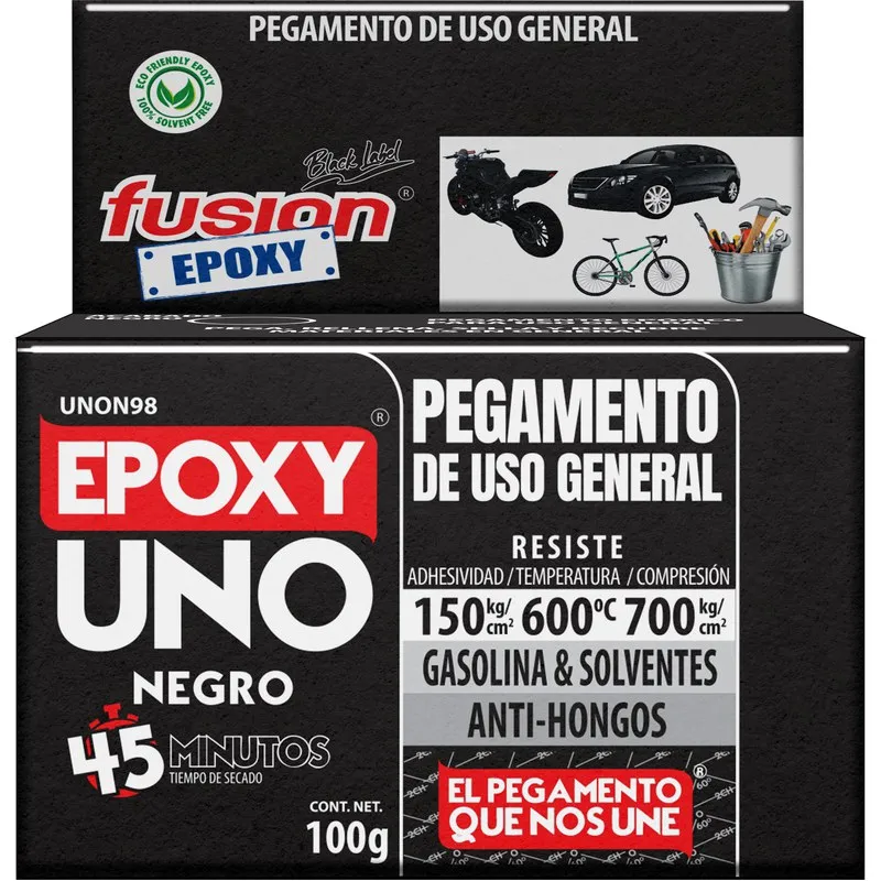 ADHESIVO EPOXI UNO USO GENERAL 100 GR NEGRO UNON98