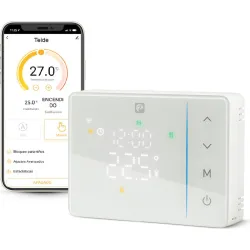 TERMOSTATO GARZA SMART WIFI TEIDE PROGRAMABLE-CONTROL POR VOZ Y APP Y CALOR FRIO GARZA 401732C