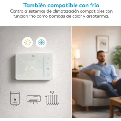 TERMOSTATO GARZA SMART WIFI TEIDE PROGRAMABLE-CONTROL POR VOZ Y APP Y CALOR FRIO GARZA 401732C