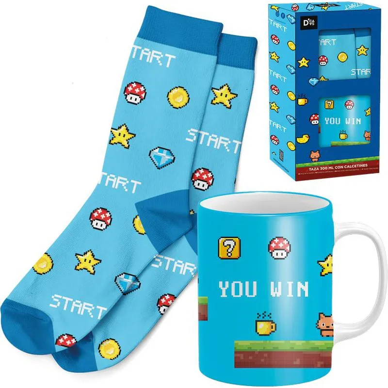 MUG CERAMICA + CALCETIN CAJA REGALO 30CL GAMER D'CASA 27761244